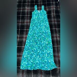 Blue and Green Maxi Dress